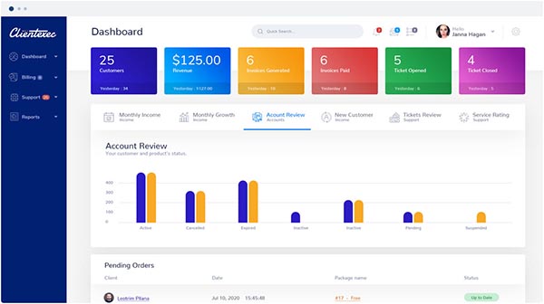 Clientexec reseller hosting billing and client management dashboard
